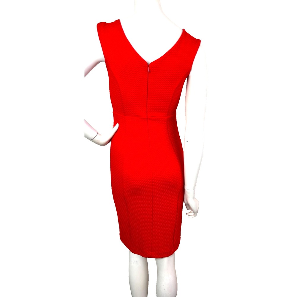 Anthropologie Maeve Dress Textured Buttons Sleeveless Red V-Neck Size X-Small - Picture 3 of 11